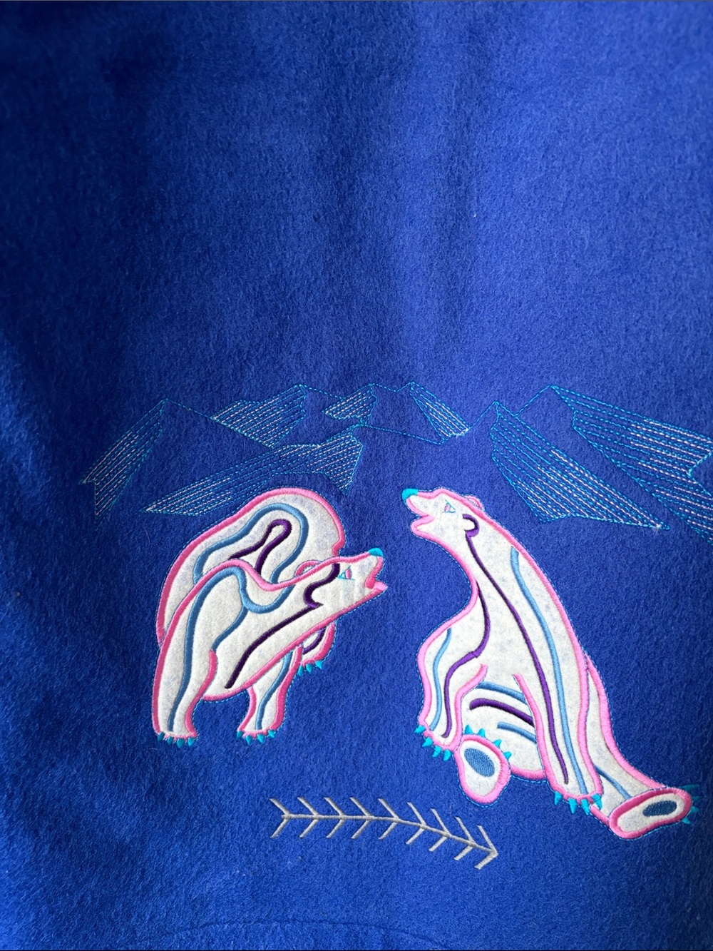 Vintage Kelsey Trail Pure Virgin Wool Polar Bear Appliqué Fur-Trim Hooded Parka - Picture 5 of 13